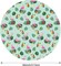 6 PcsFlamingo Hawaiian Tablecloth 84 Inch Luau Tropical Flower Round Table Cloth(Green)